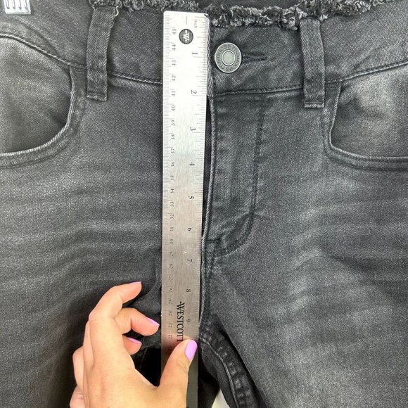 Maurices‎ high rise black ram hem waist jean size xs - Picture 9 of 10